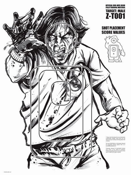 printable shooting targets zombie